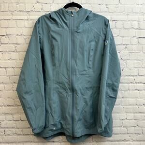 Kuhl Stretch Voyagr Rain Jacket Dusty Blue Women's XL Full Zip Outdoor Hiking